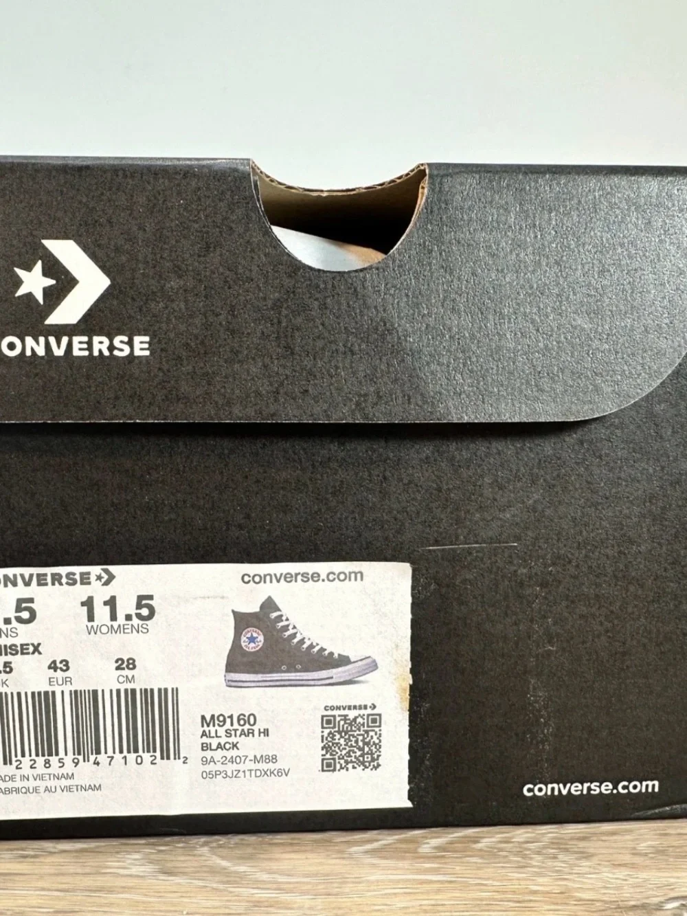 Converse All Star High Top Chuck Taylors in Black Mens 9.5 Womens 11.5 New - Picture 6 of 9